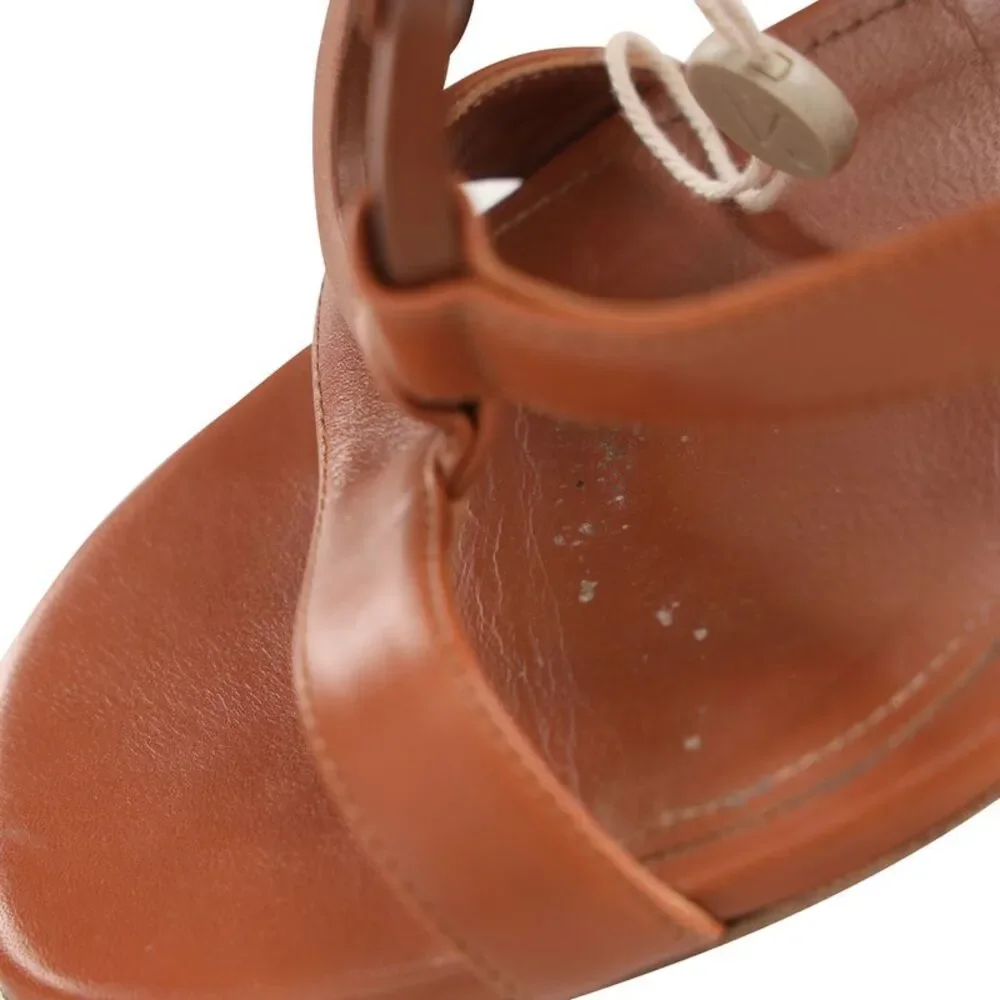 Loro Piana Ankle Strap Sandals in Brown Leather